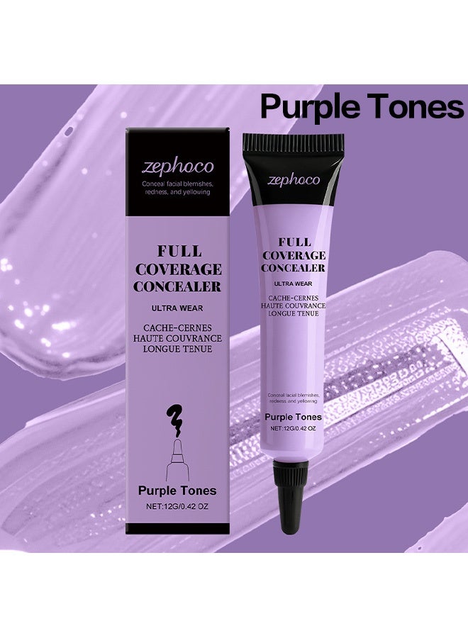 zephoco Make-Up Primer, Purple Color Corrector Face Primer, Hydrating And Anti-Redness Makeup Base, Pore Minimizer For Red And Blemished Skin, Long-Lasting Vegan Primer For Smooth Makeup Application 12g(#Purple tone) - Image 2